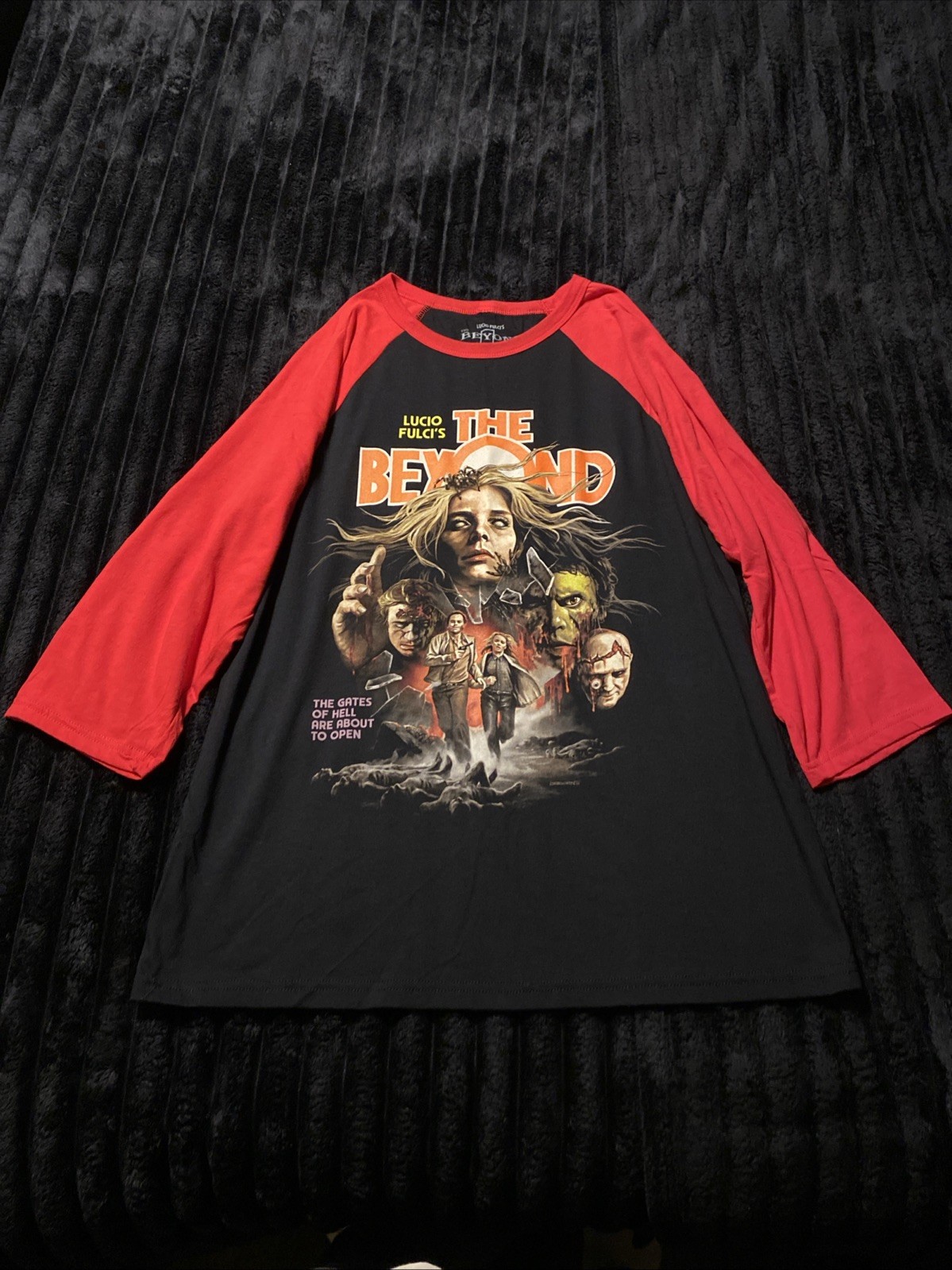 Fright-Rags Lucio Fulci’s The Beyond Baseball Tee Shirt Raglan Large OOP Zombie gallery