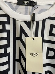 Fendi White/Black Logo Printed Crew Neck T-Shirt size 3XL