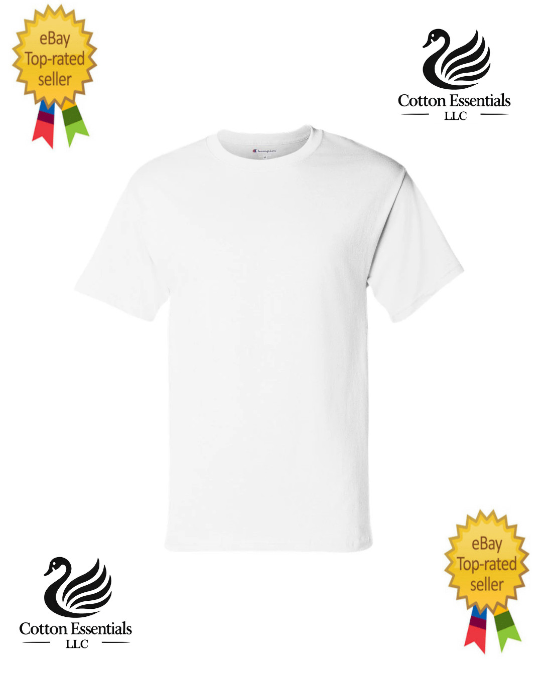 Champion Men Crew Neck Short Sleeves White T-Shirt S,M,L,XL