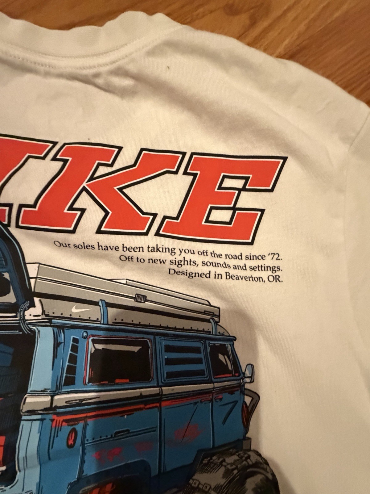 Nike The Nike Tee Sole Rally 500 Graphic Print White Cotton Crew Neck Tee small gallery
