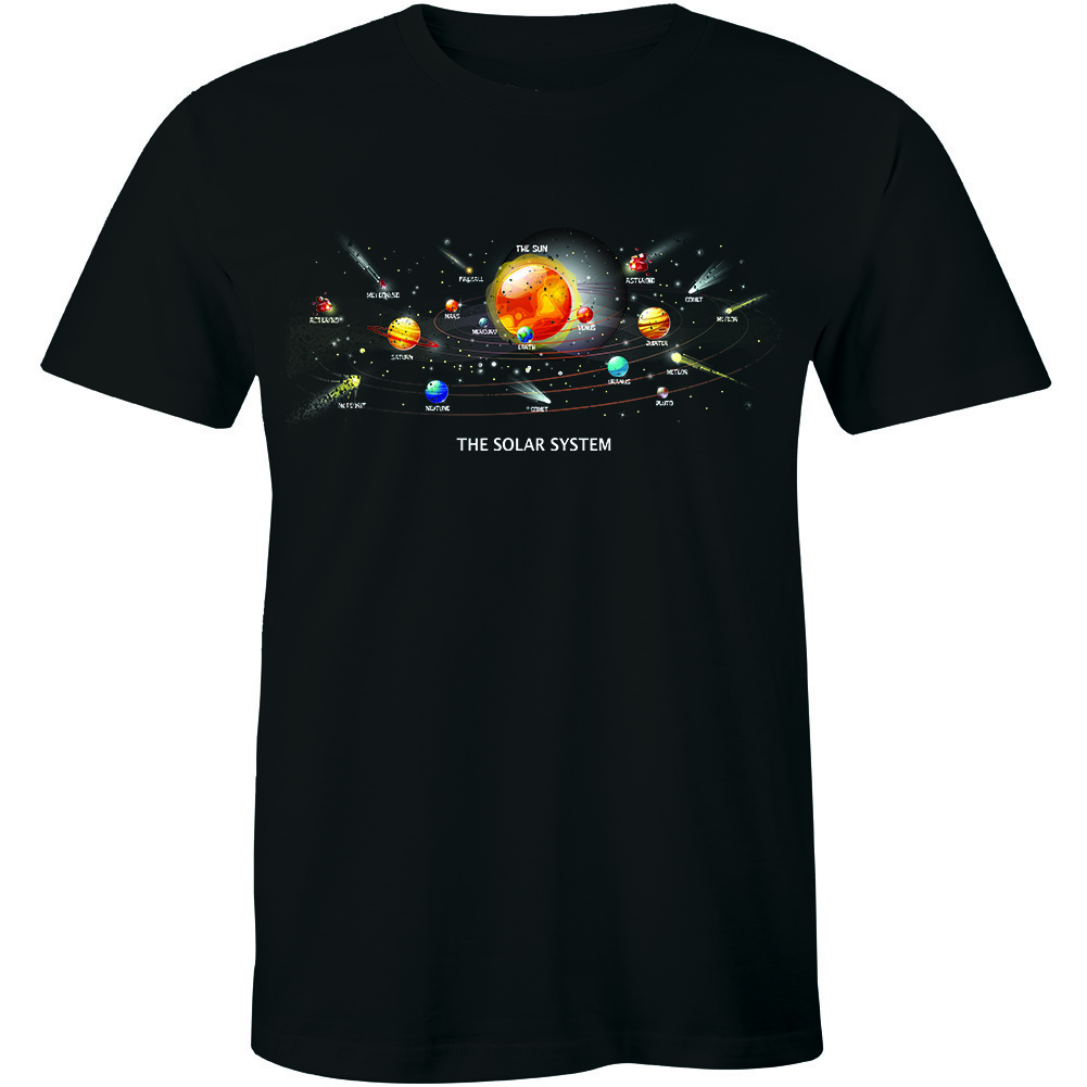 Solar System Shirt Funny T-shirt Space Astronomy Fashion Retro Planets Cool Tee