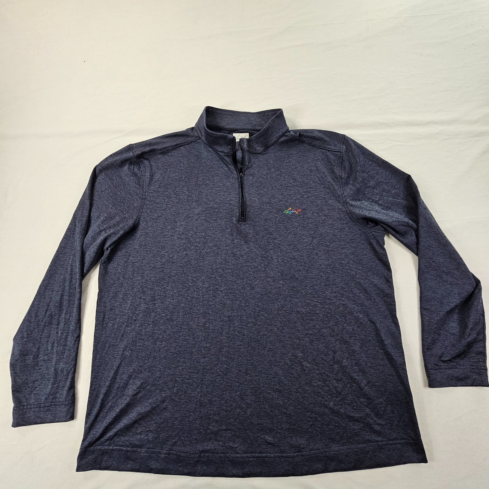 Greg Norman Blue Long Sleeve 1/4 Zip Collared Performance T-Shirt Men's xL gallery