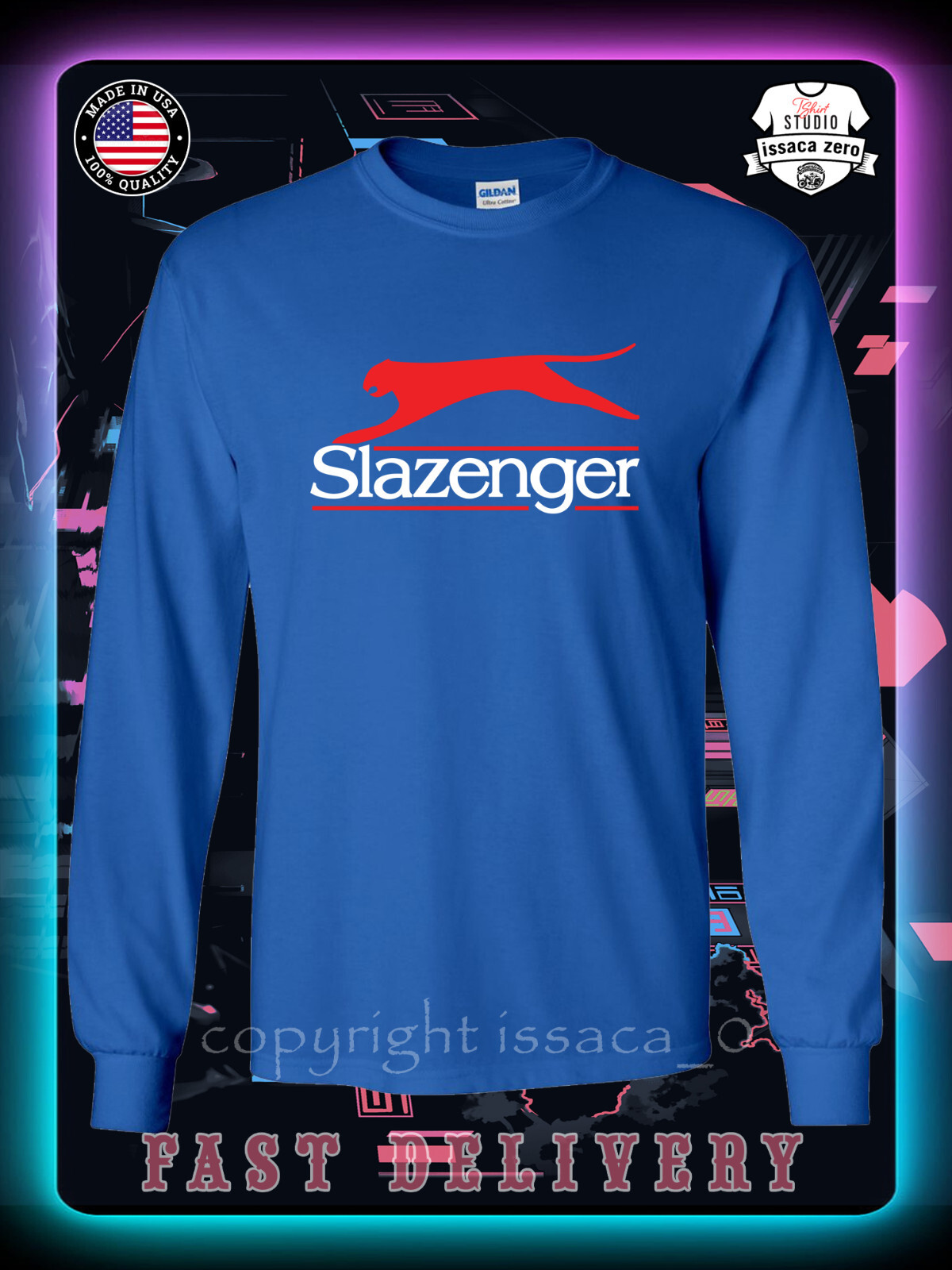 New Slazenger Golf Logo Men's Long Sleeve T-Shirt American issaca gallery
