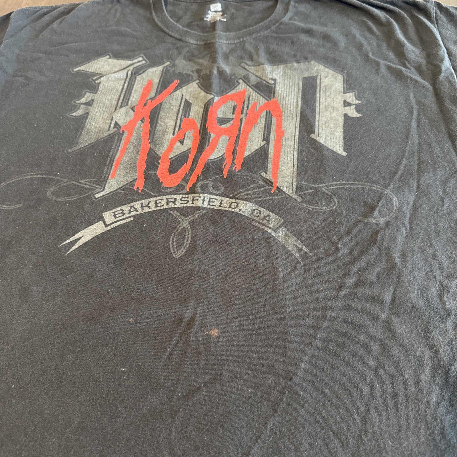 Vintage Y2K KORN Bakersfield, CA T-Shirt Tee Black 2000s Metal Band 2XL XXL gallery