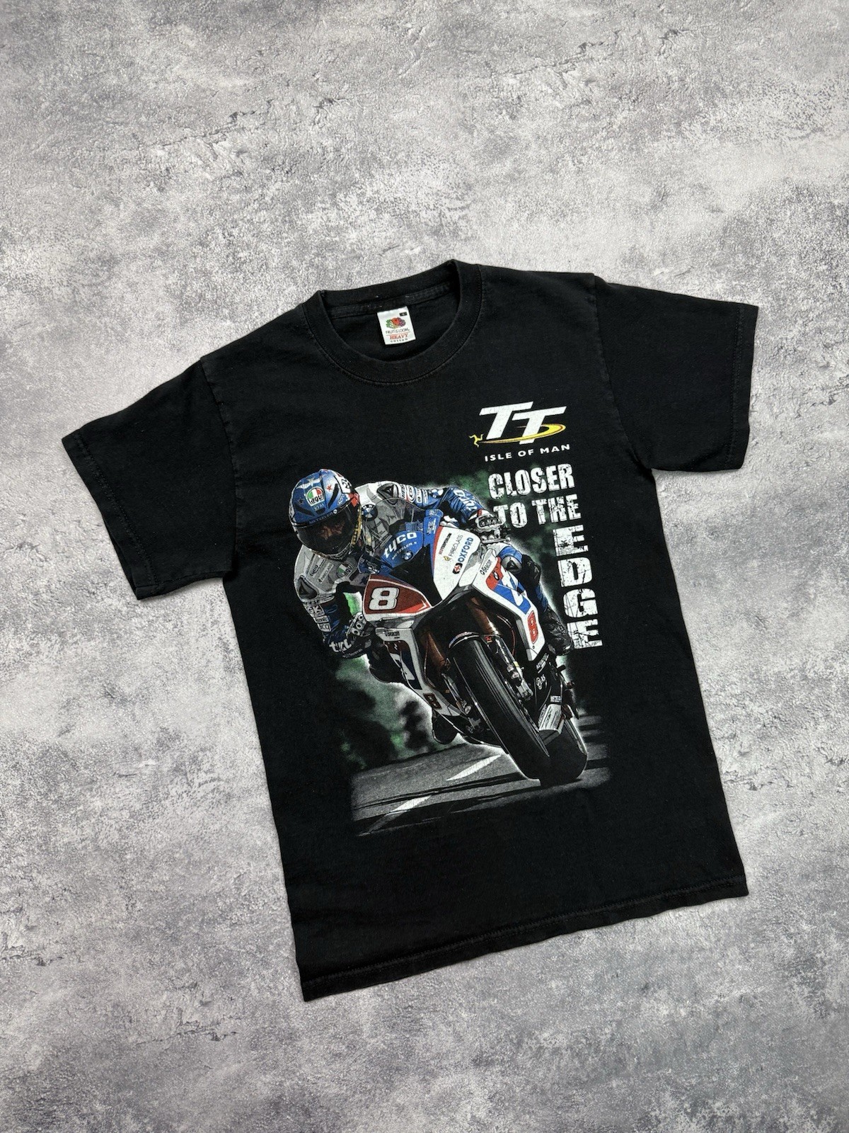 Vintage Isle Of Man TT Races Motorbike Racing Road Black T-Shirt Tee 90s gallery