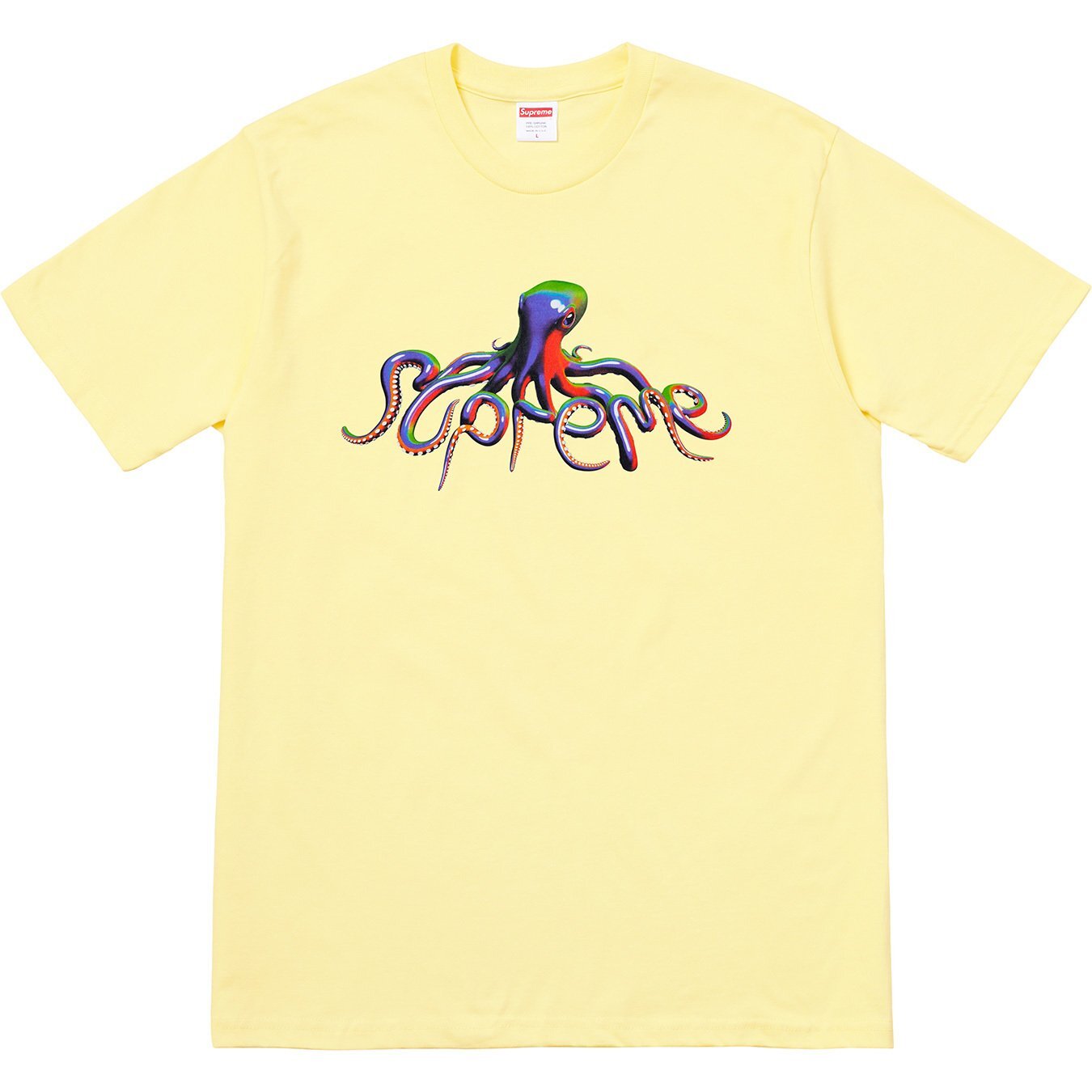NEW Supreme Tentacles Tee Pale Yellow T Shirt SS18 2018 Size M Medium gallery