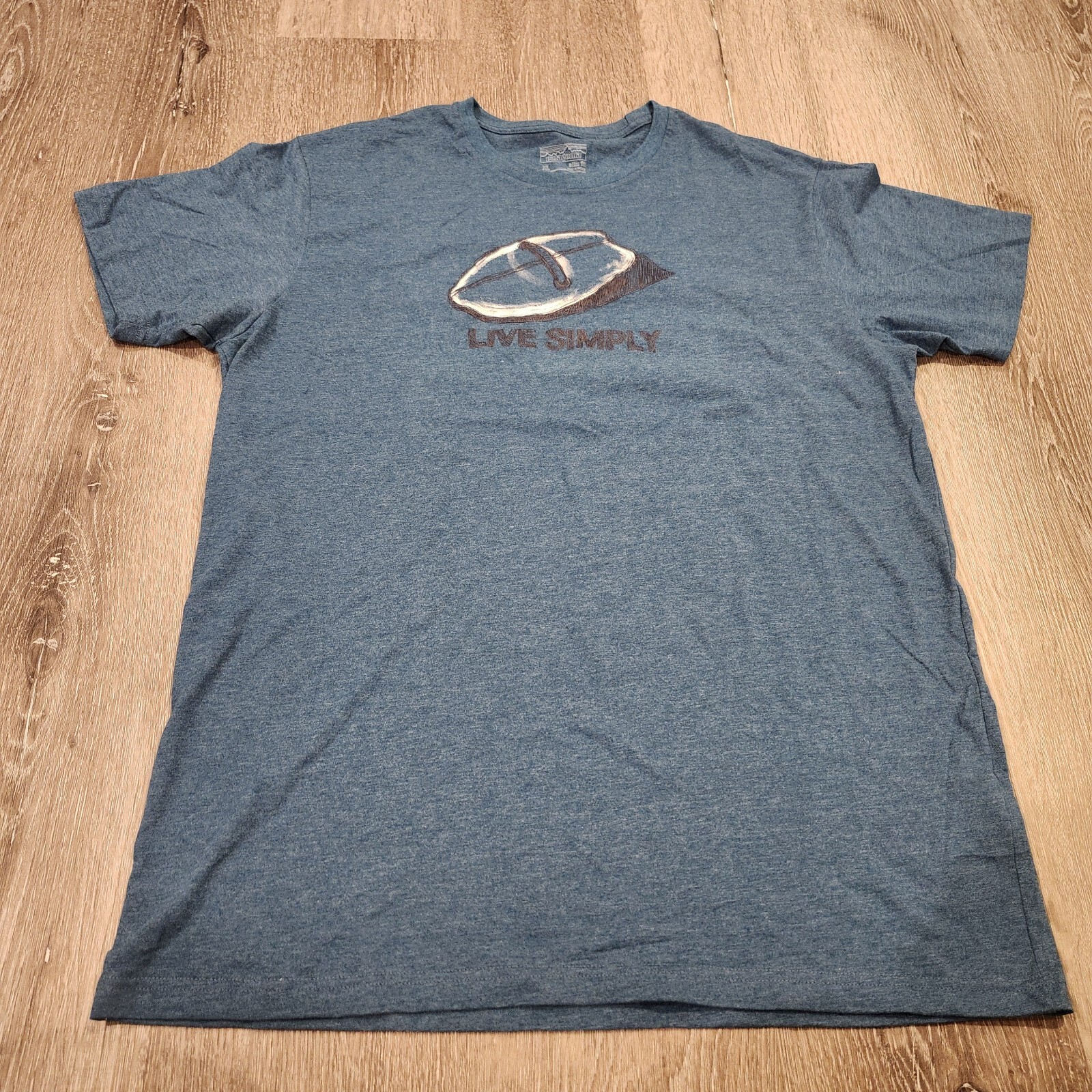 Patagonia Live Simply Responsibili-Tee Men Size XL Slim Fit Blue gallery