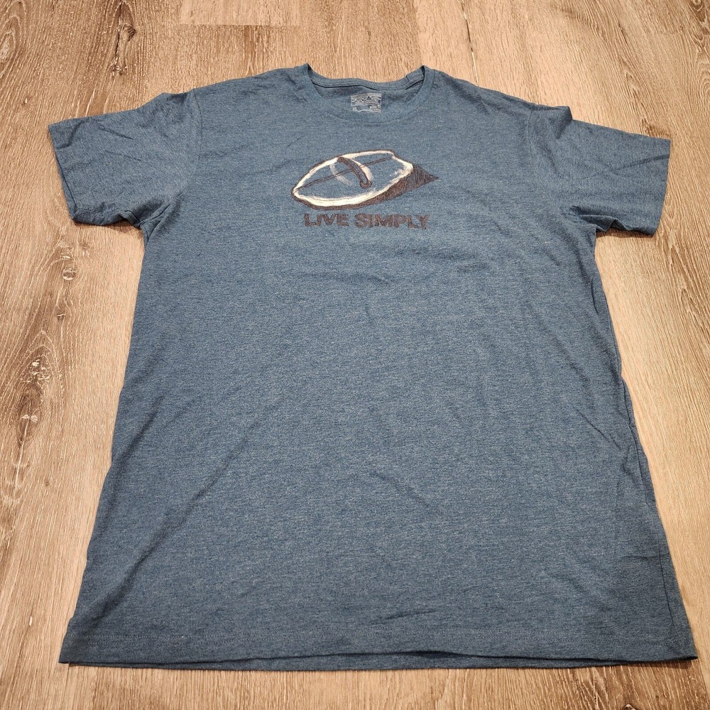 Patagonia Live Simply Responsibili-Tee Men Size XL Slim Fit Blue