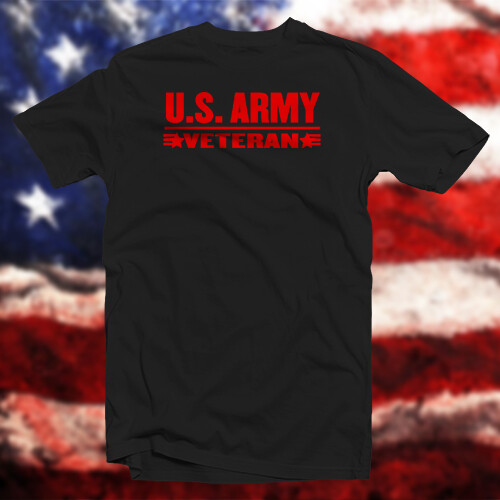 Army Veteran Cotton T-Shirt Star Military United States Armed Forces gallery