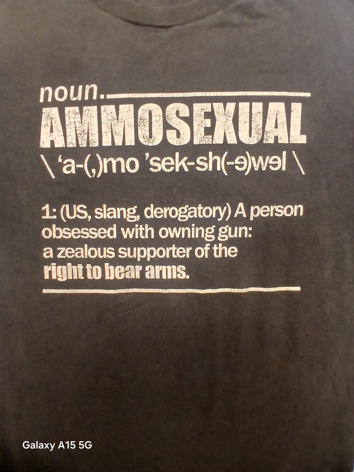 Grunt Style Black "AMMOSEXUAL" Graphic Print Crew Neck T-Shirt Men's L gallery