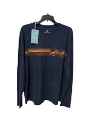 NWT $98 Marine Layer blue Striped Mens Medium Midweight Air Polo Crew Tee Y2