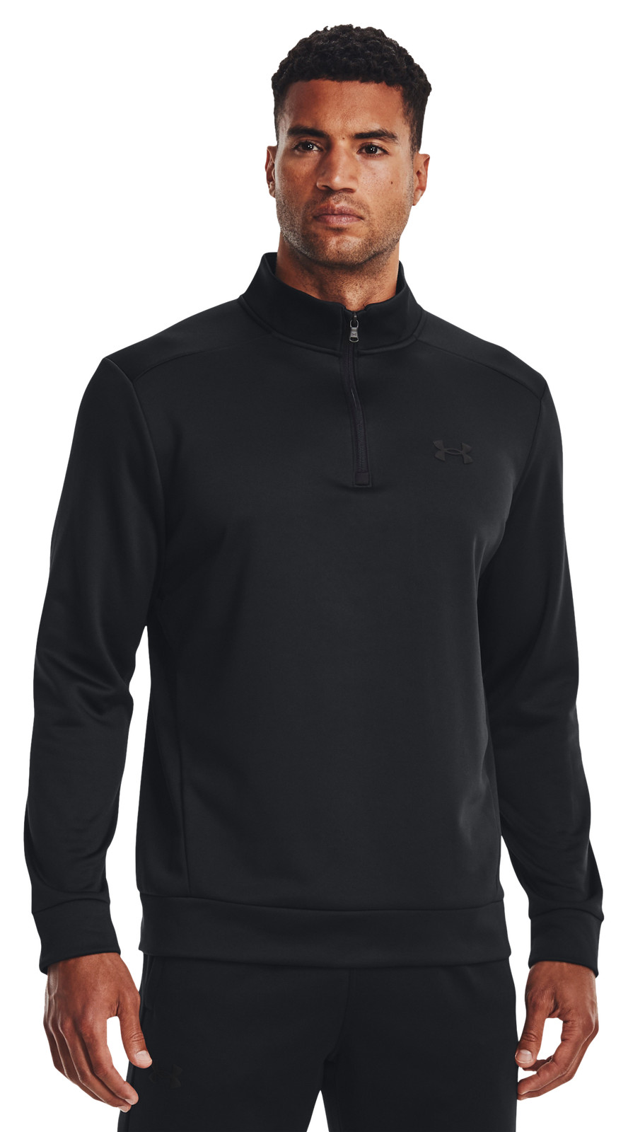 Under Armour Men’s Armour Fleece 1/4 Zip Jacket – Black/Black – M