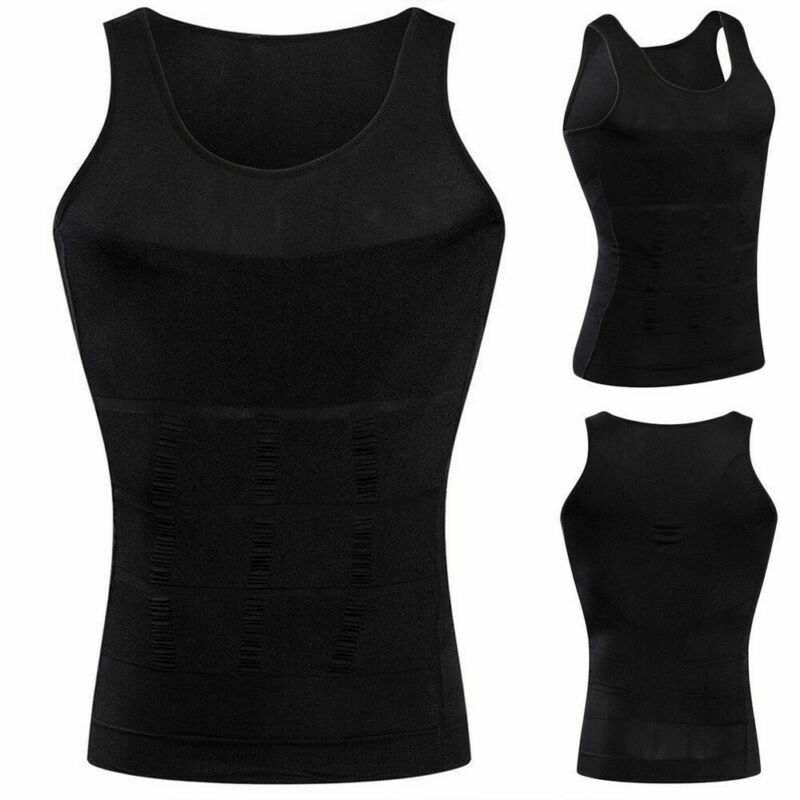 Men's Slimming Body Shaper Vest Abs Abdomen Compression Shirt Workout Tank Tops gallery
