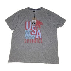 NWT Chubbies “The Chub Spangled Banner” USA Graphic Gray t-shirt Mens Size 2XL
