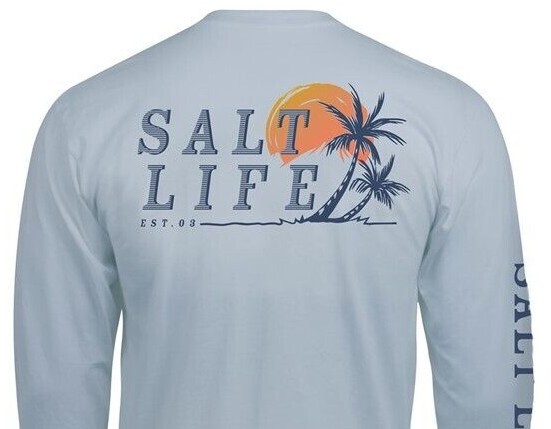Mens Salt Life Leaning Palms Graphic Long Sleeve T-Shirt - 2XL/XL/Large - NWT gallery