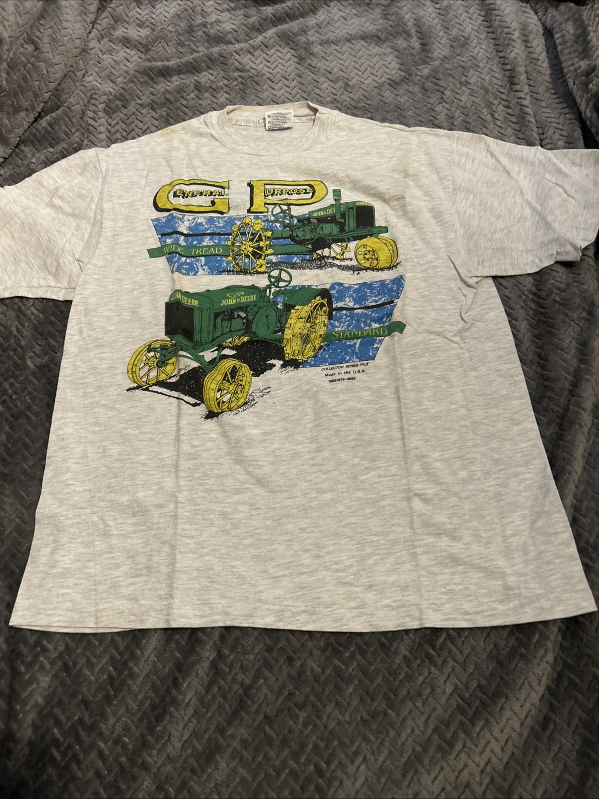 VTG Single Stitch John Deere GP General Purpose Antique Tractor T Shirt Large L gallery