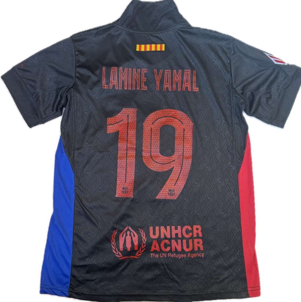 FC Barcelona Lamine Yamal #19 Black Soccer Jersey Shorts Set Men 2XL NWT gallery