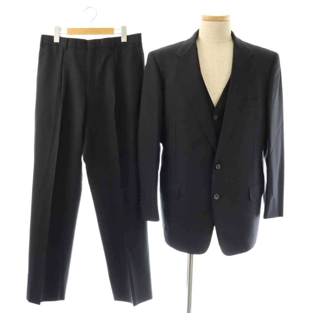 Burberrys 3Piece Wool Suit Navy Tailored Jacket Vest Pants Mens