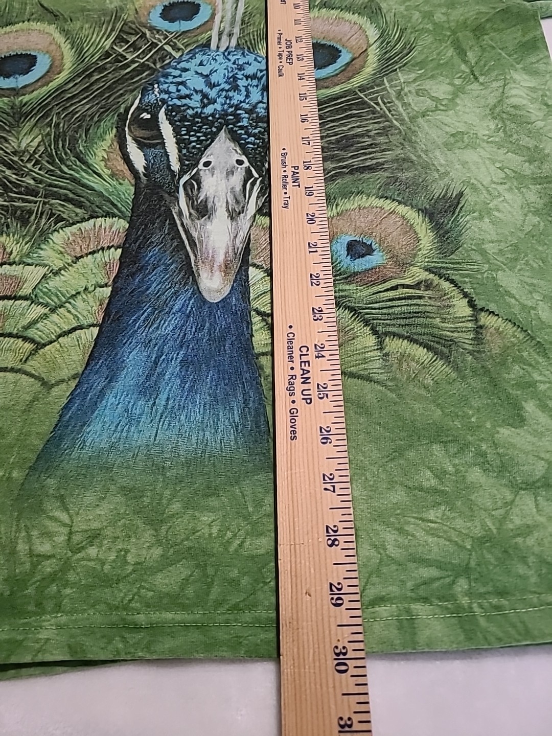 Vintage The Mountain Peacock Long Sleeve Green Tie Dye T-shirt Size Large 2013 gallery