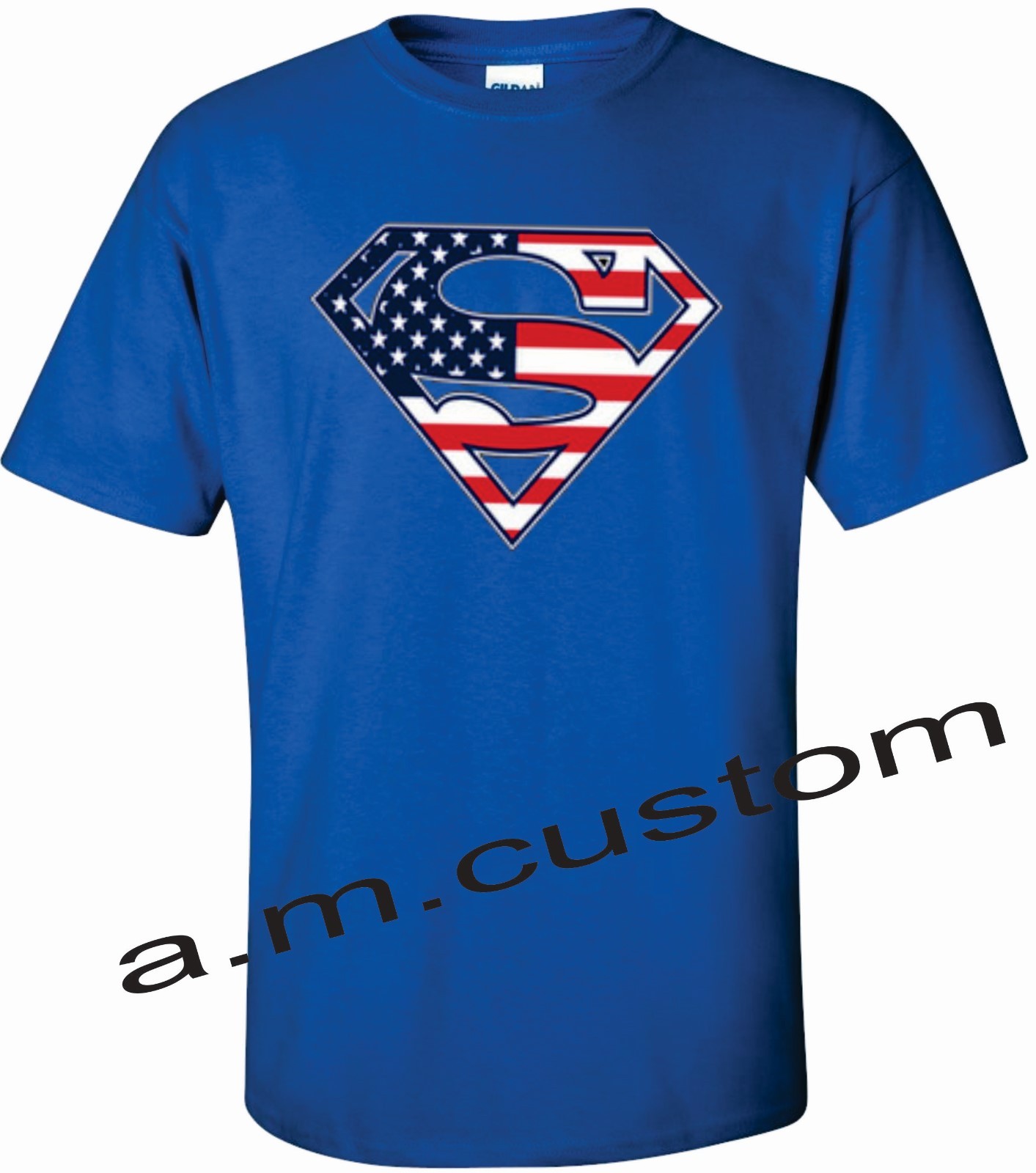 Superman American Flag Shirt Crew Neck, S-4xl gallery