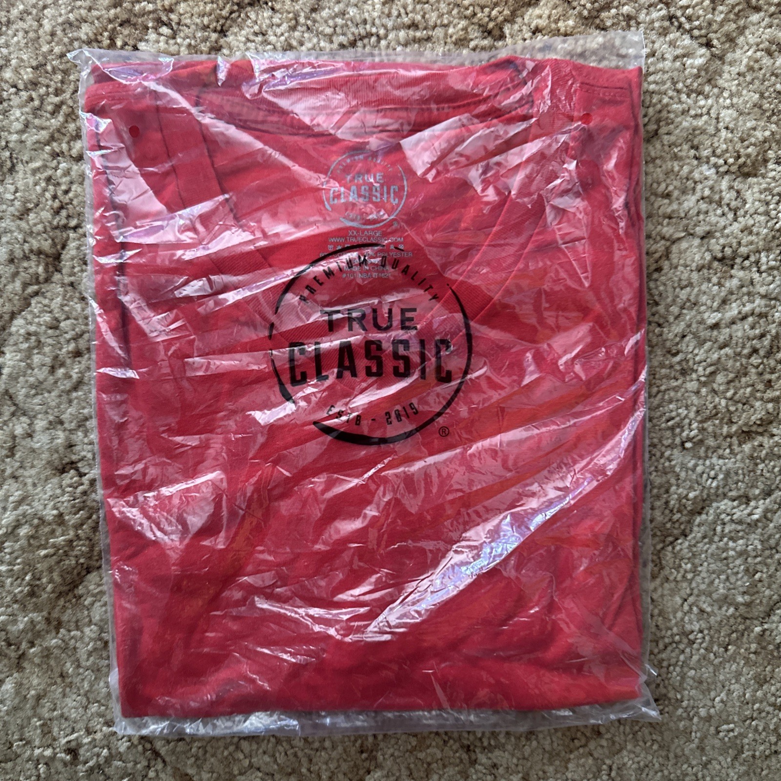 Brand New True Classic Classic Crew V-Neck T-Shirt New Red XXL