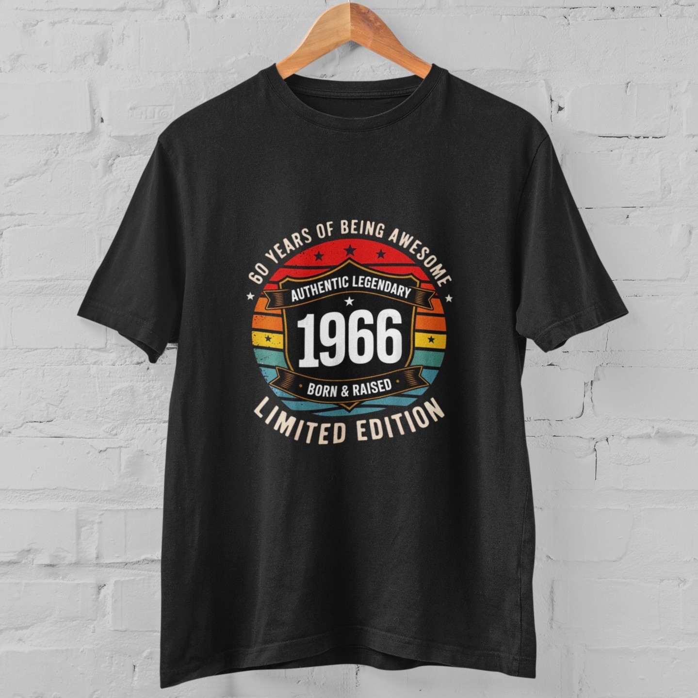 1966 60th Birthday Shirt Vintage 60 Years Old Limited Edition Gift Tee Cotton gallery