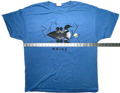 Liberty Graphics Designs Loon Bird Maine Men’s Blue T-Shirt XL Nature Outdoors
