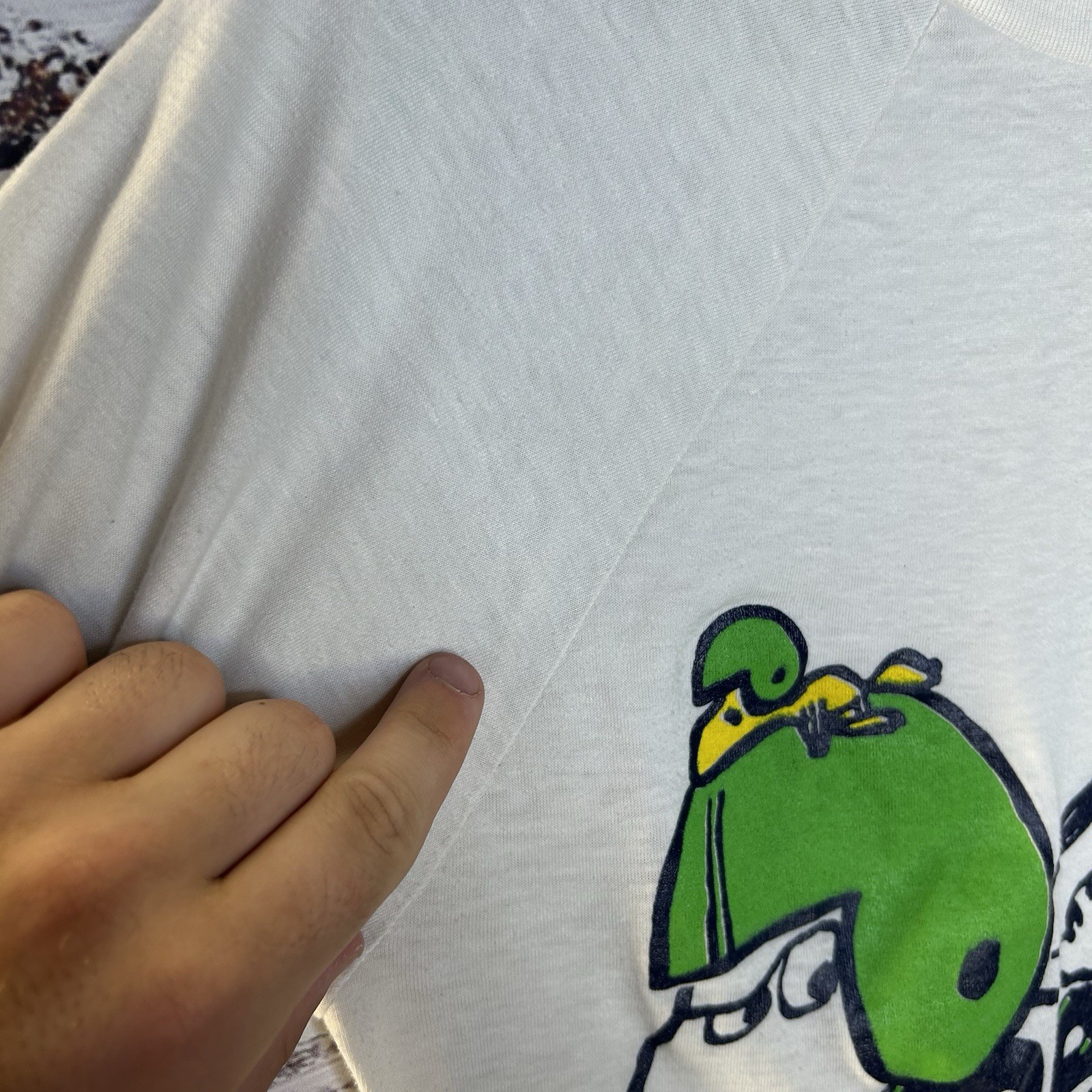 Vtg 70s Snoopy Philadelphia Eagles Football Mean Machine Raglan T-Shirt Small gallery