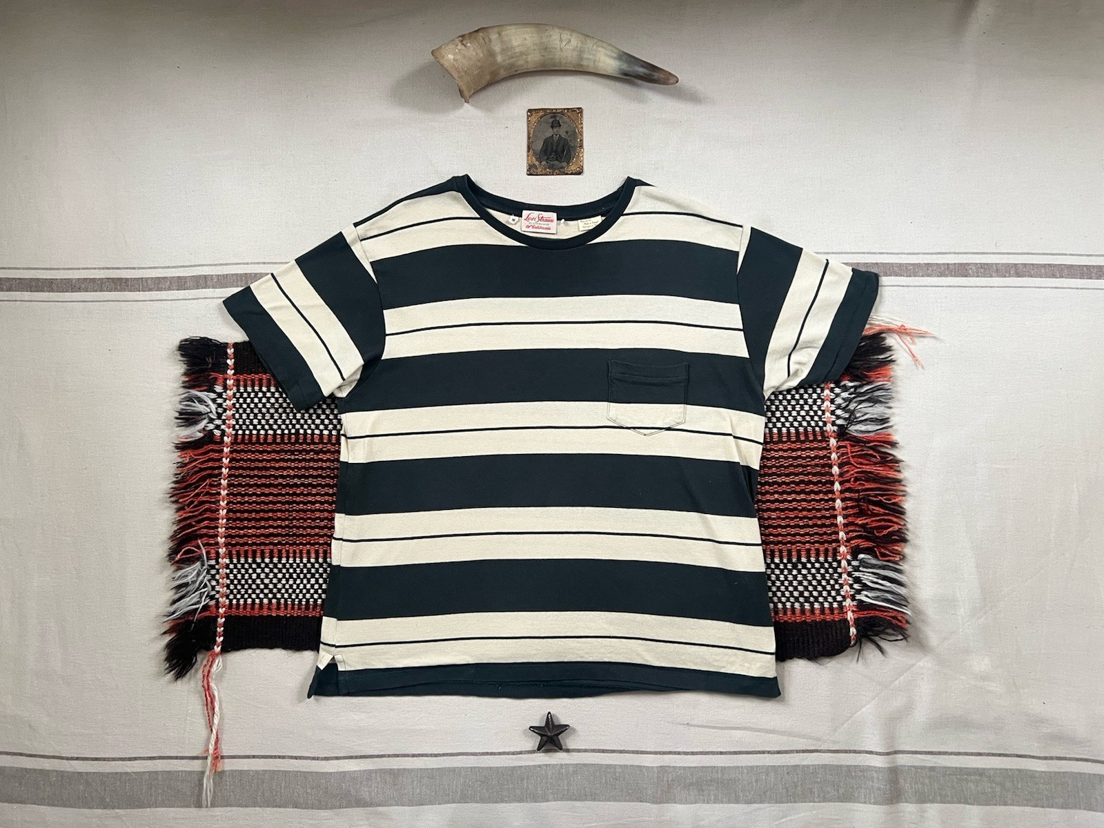 LVC T-Shirt M 50s Sportswear Levi's Vintage Clothing Stripe Single Stitch 44" gallery