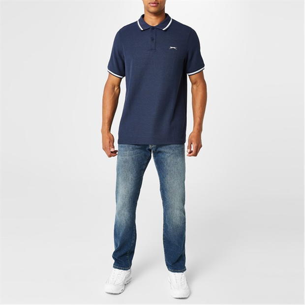 SLAZENGER TIPPED PIQUE POLO SHIRT T SHIRT GOLF TENNIS S M L XL XXL 2XL 3XL 4XL gallery