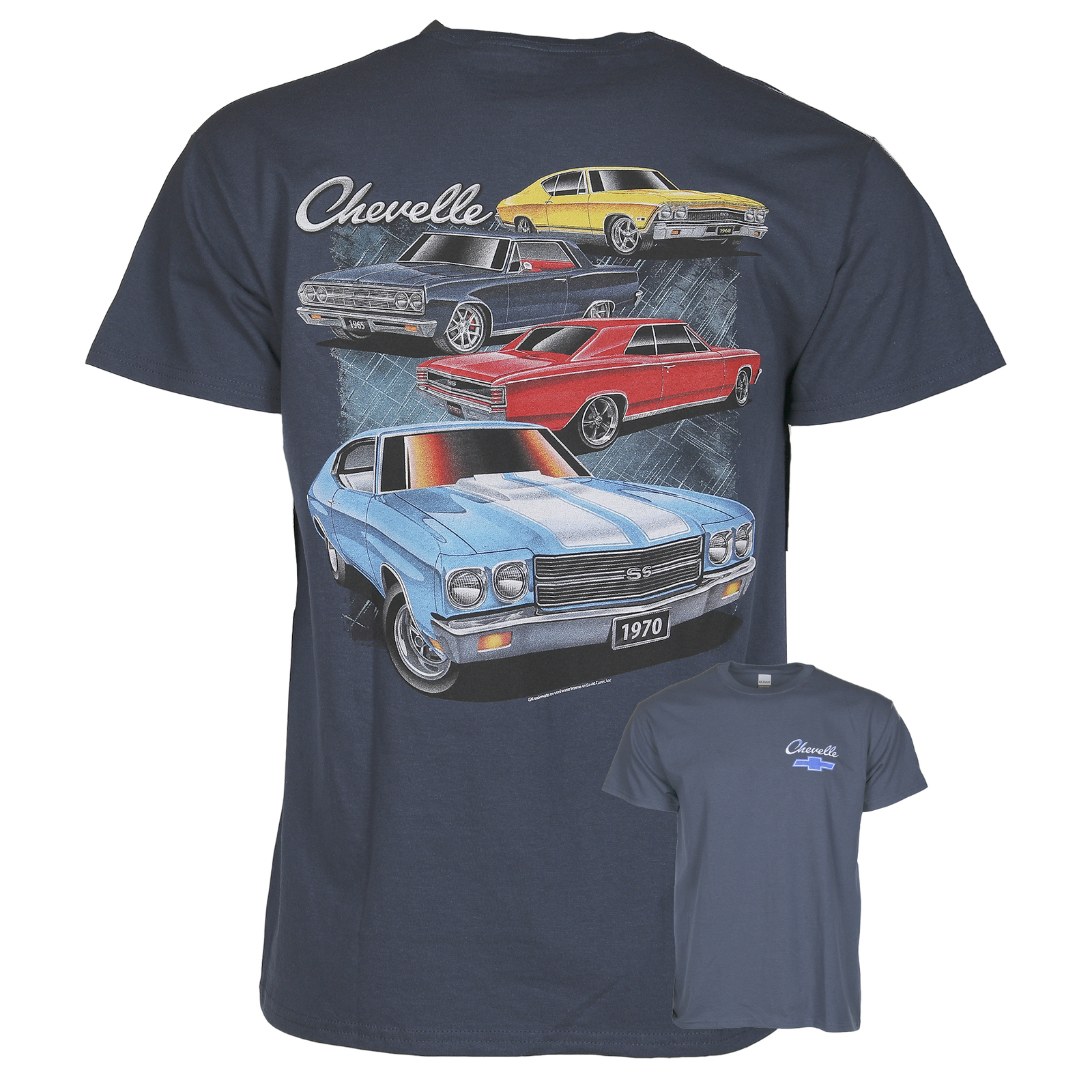 Chevrolet Chevelle Chevy Vintage Cars Cotton T-Shirt Blue Official Licensed