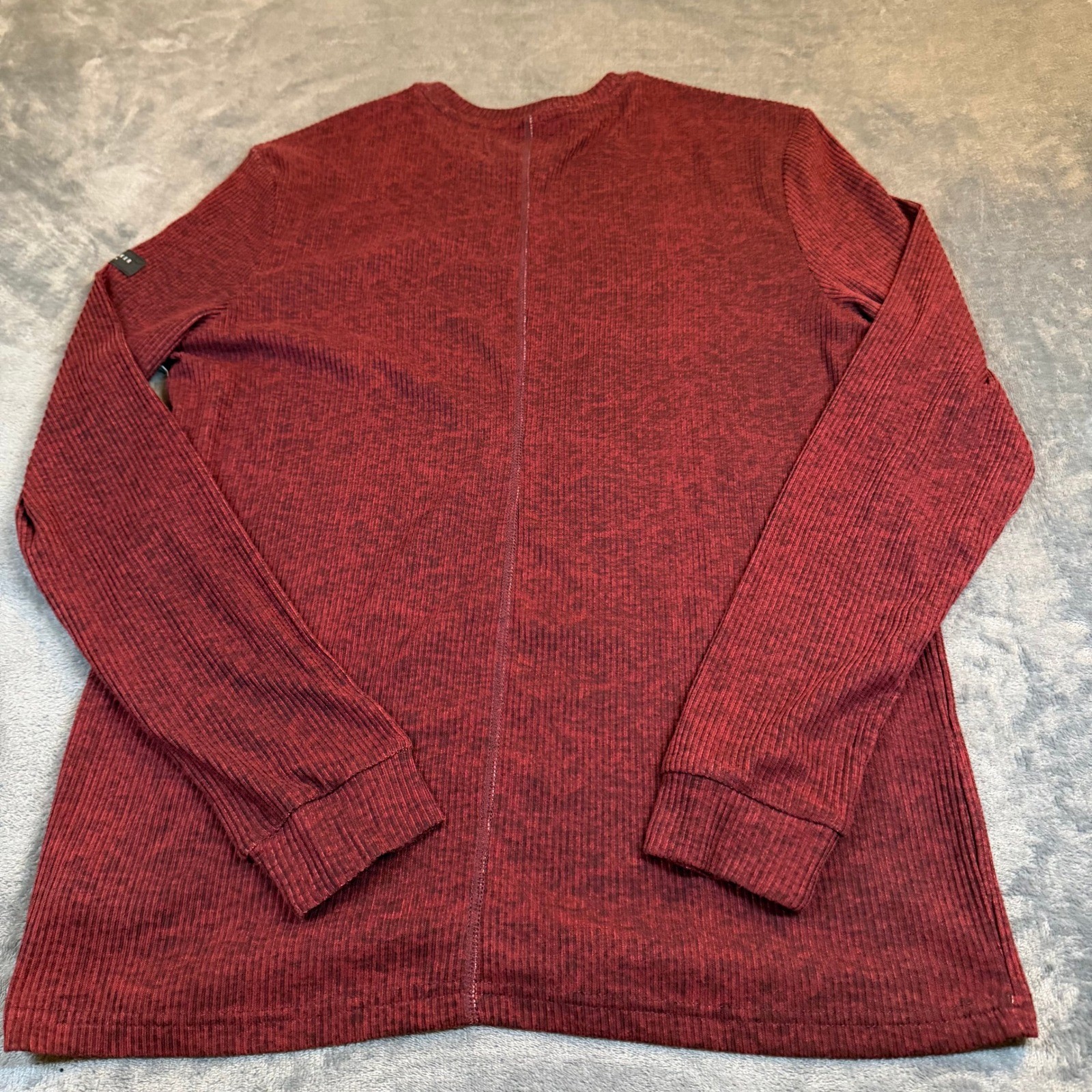 Ted Baker London Shirt Ribbed Long Sleeve Crewneck Top Burgundy Mens Medium NWT gallery