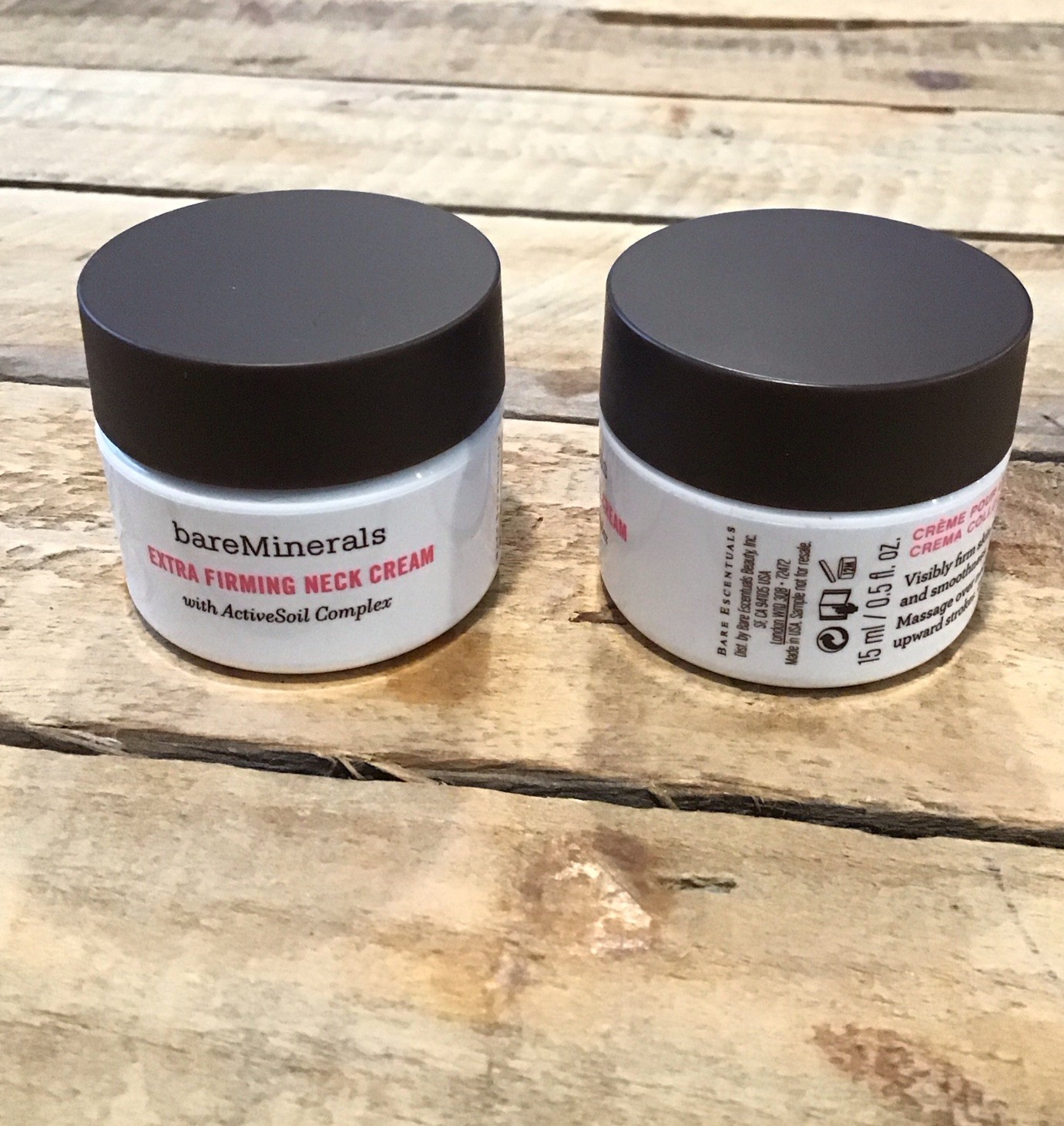 BAREMINERALS Extra Firming Neck CREAM With ActiveSoil Complex 1 oz (2 O.5 Tubs)