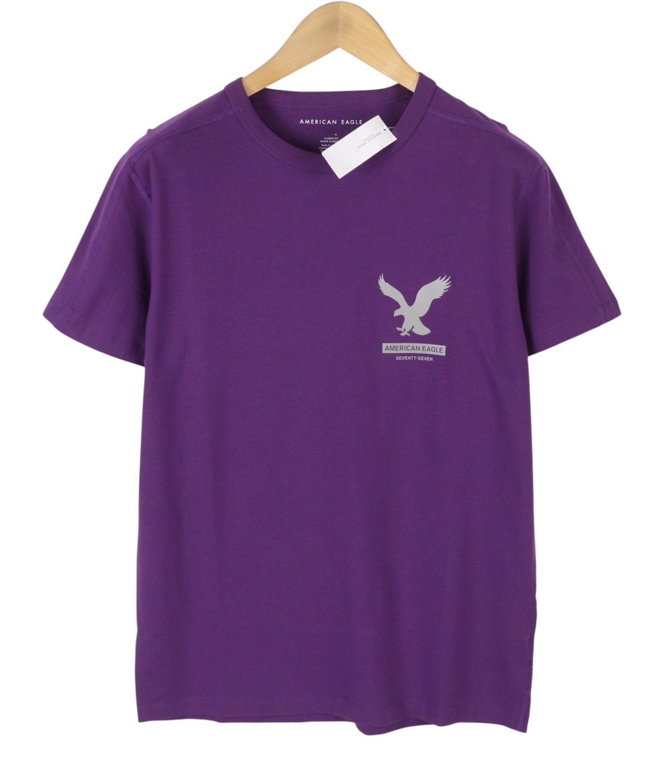 American Eagle Outfitters Classic Fit Men T-Shirt Kurzarm Lilac Cotton Blend gallery