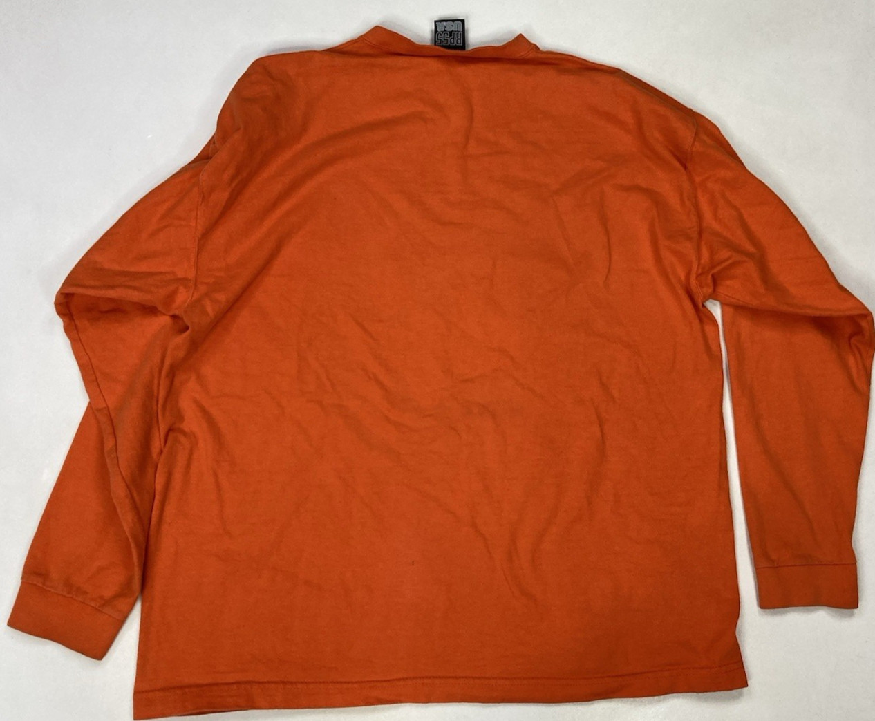 Vintage RP55 Check Da Technique Dice T-shirt Men XL Orange Long Sleeve USA 90s gallery
