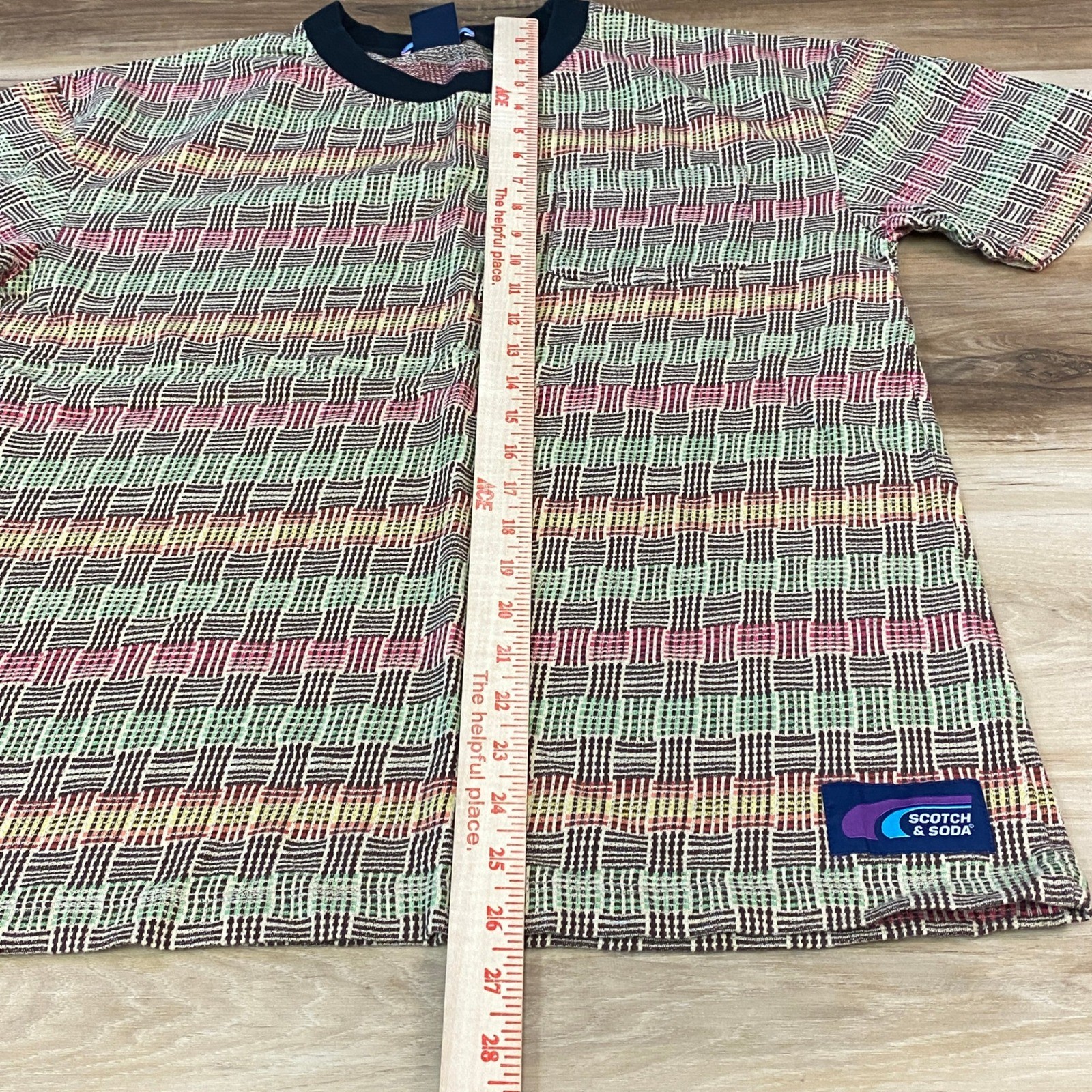 Scotch & Soda Tee Men Small Streetwear 100% Cotton Multi Color Basketweave gallery