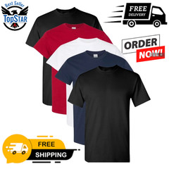 Gildan (5-pack) Solid Heavy Cotton Short Sleeve Blank Men T-Shirt S-3XL