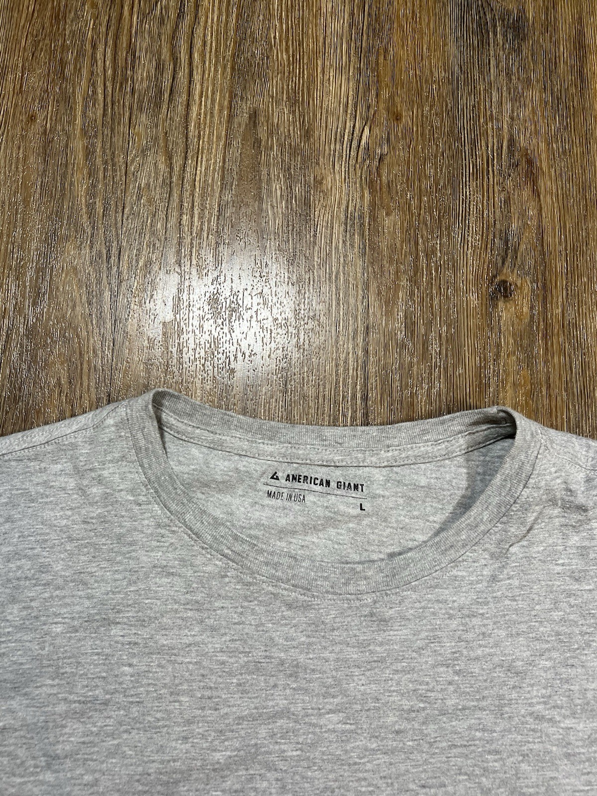 AMERICAN GIANT T Shirt Large Men Slub Cotton Gray Crew Made in USA gallery