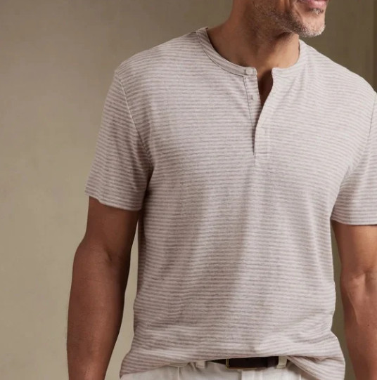 BANANA REPUBLIC Linen Henley T-Shirt #690952 gallery