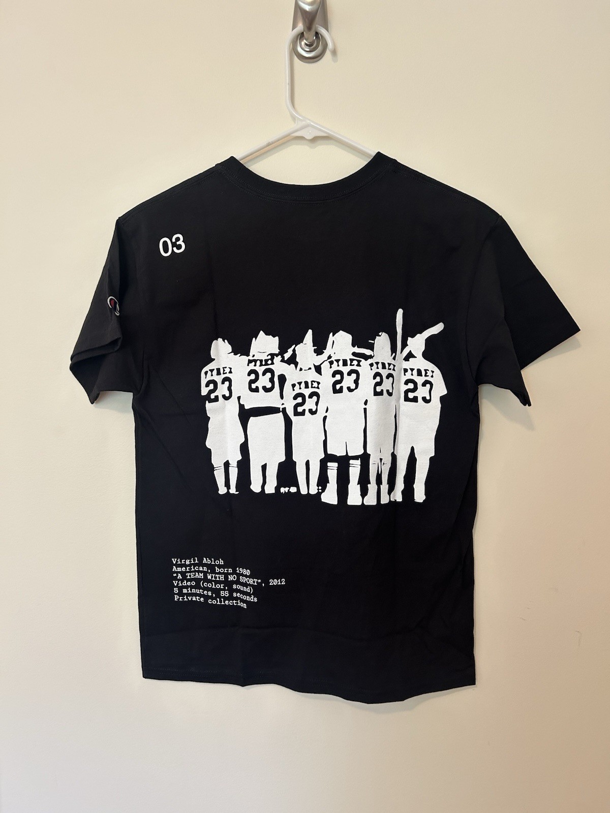 NWT Virgil Abloh Off-White x Champion Limited Edition Black Graphic T-Shirt gallery