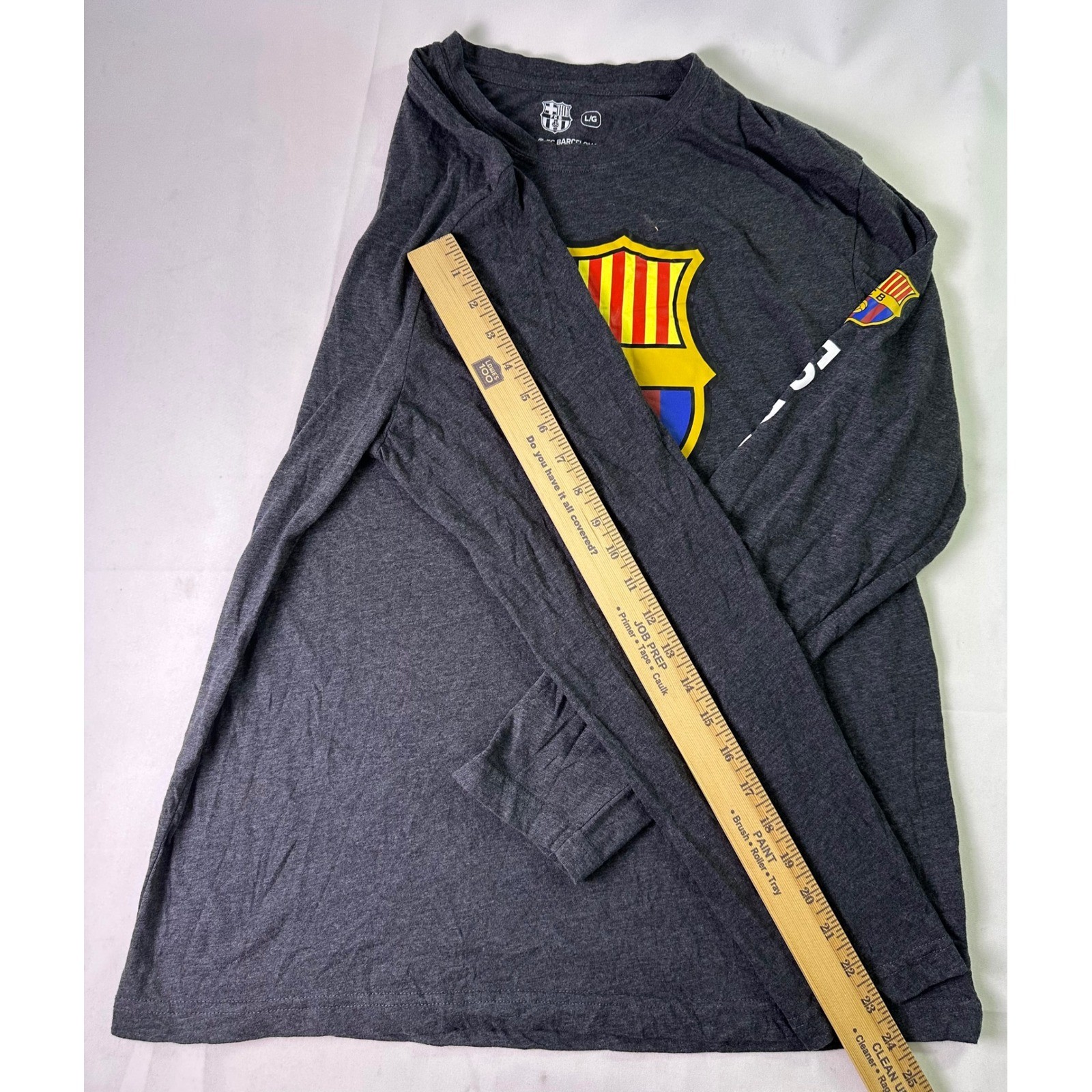 FC Barcelona Long Sleeve Shirt Mens Large Charcoal Gray Official Licensed FCB L gallery