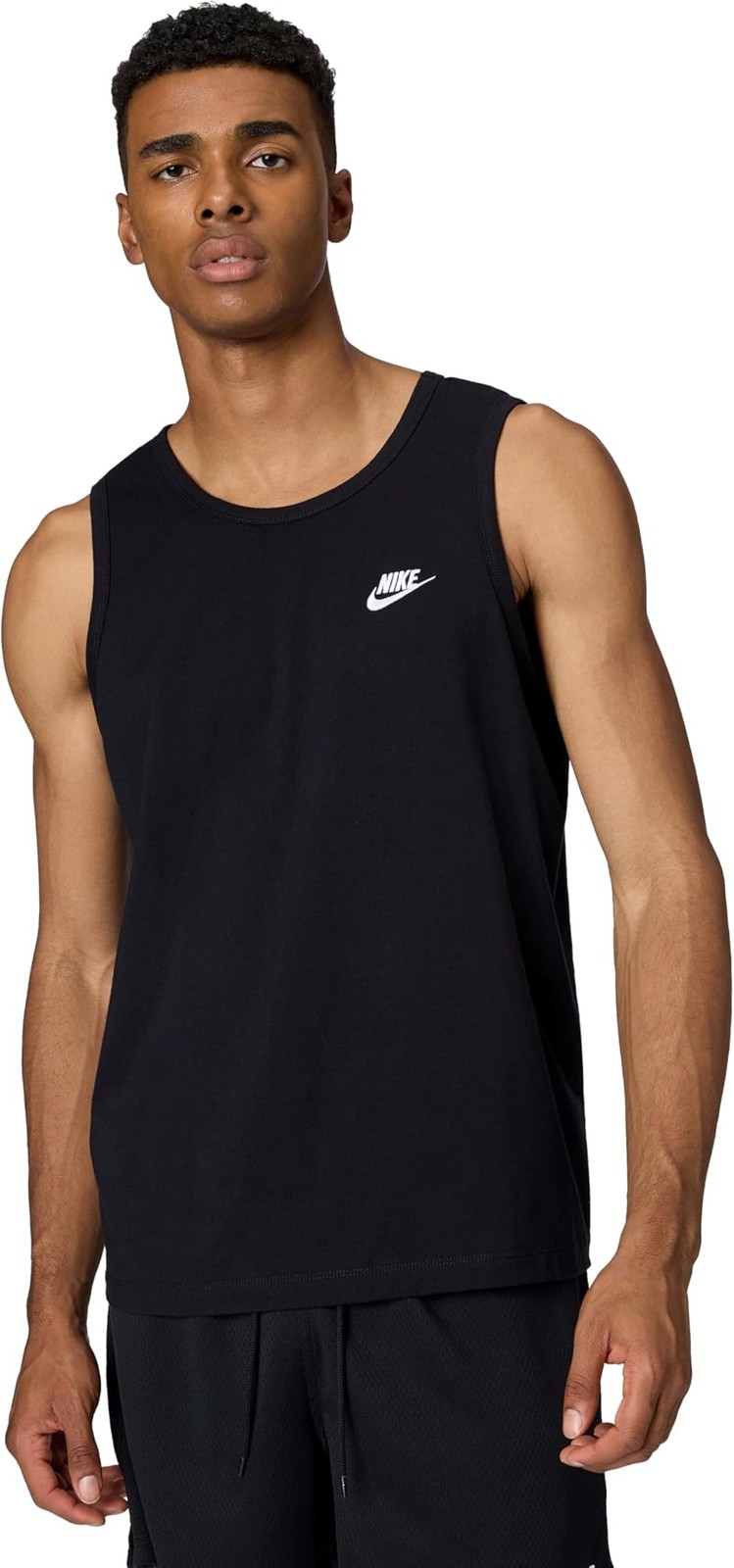 Nike Men's Sportswear Club Tank, Black/White, Small - Black/White - Small gallery