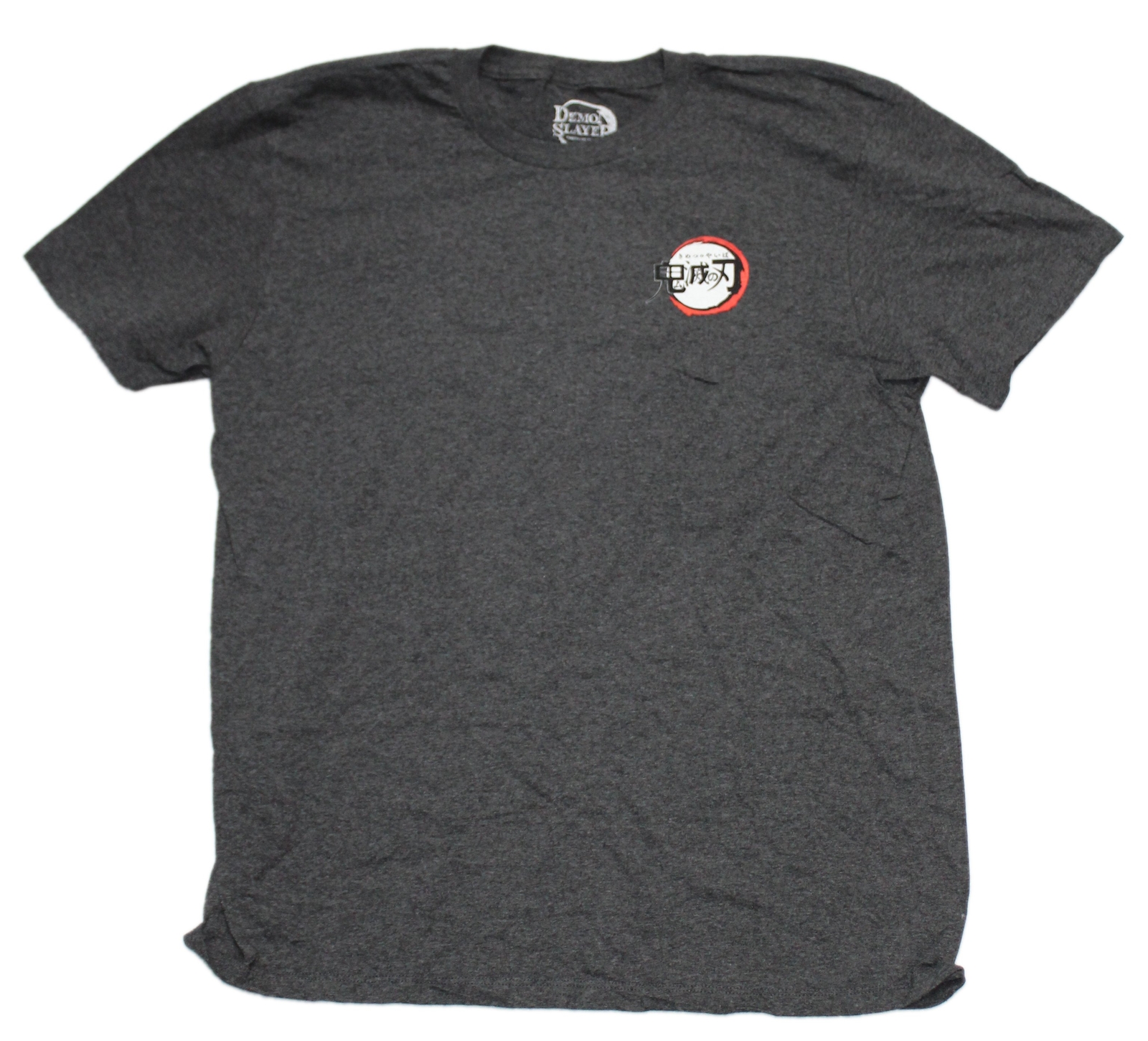 Demon Slayer Adult New T-Shirt – Lapel Kanji Logo Big Logo Back