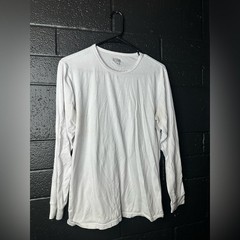 32 Degrees Heat brand – Men’s Long Sleeve Crewneck Shirt – White – L