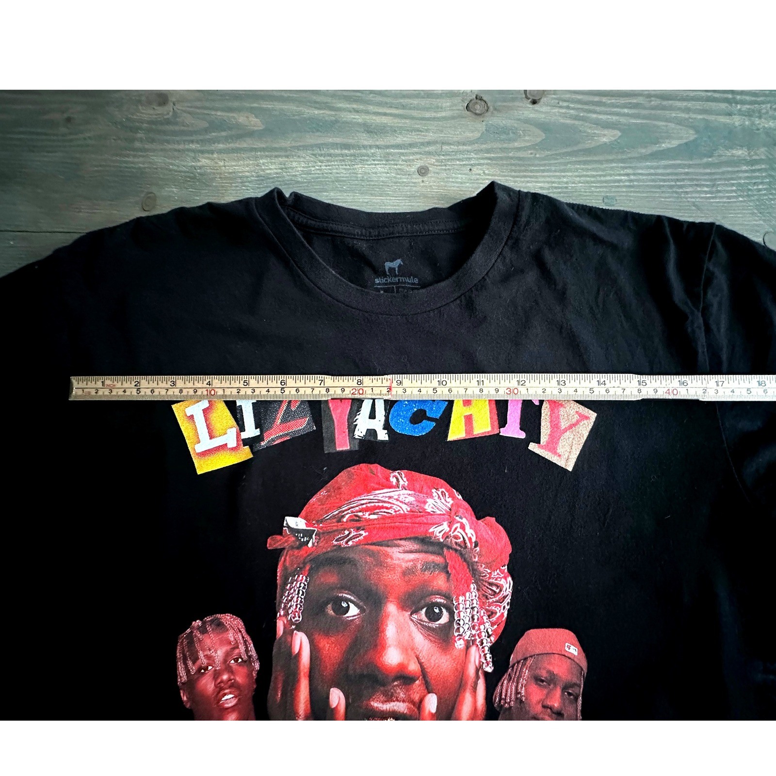 Lil Yachty Graphic Unisex T-Shirt Black Sticker Mule Custom Rap Hip-Hop Size L gallery