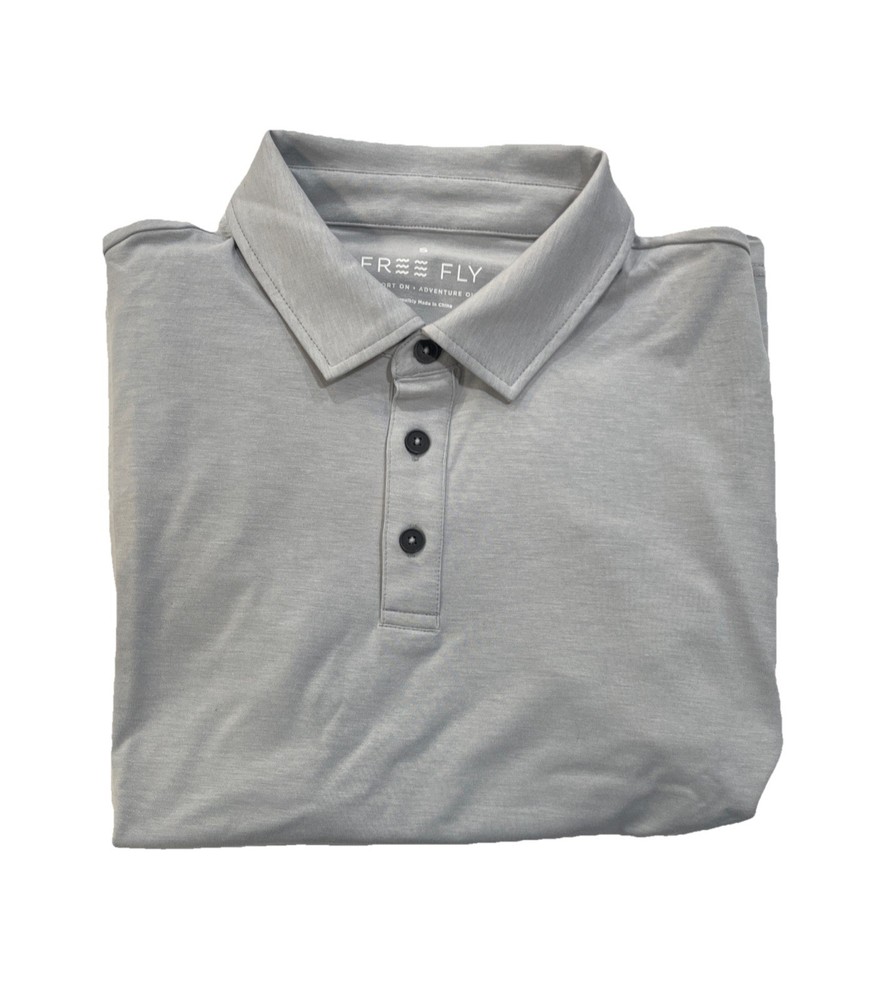 Free Fly Men’s Bamboo Flex Polo || T Shirt (MFXPOL-309-L) Size Large Color Gray