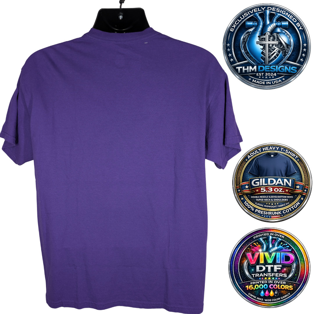 NWT Gildan G500 Purple Froth & Faith Christian Coffee Graphic T-Shirt Adult L gallery