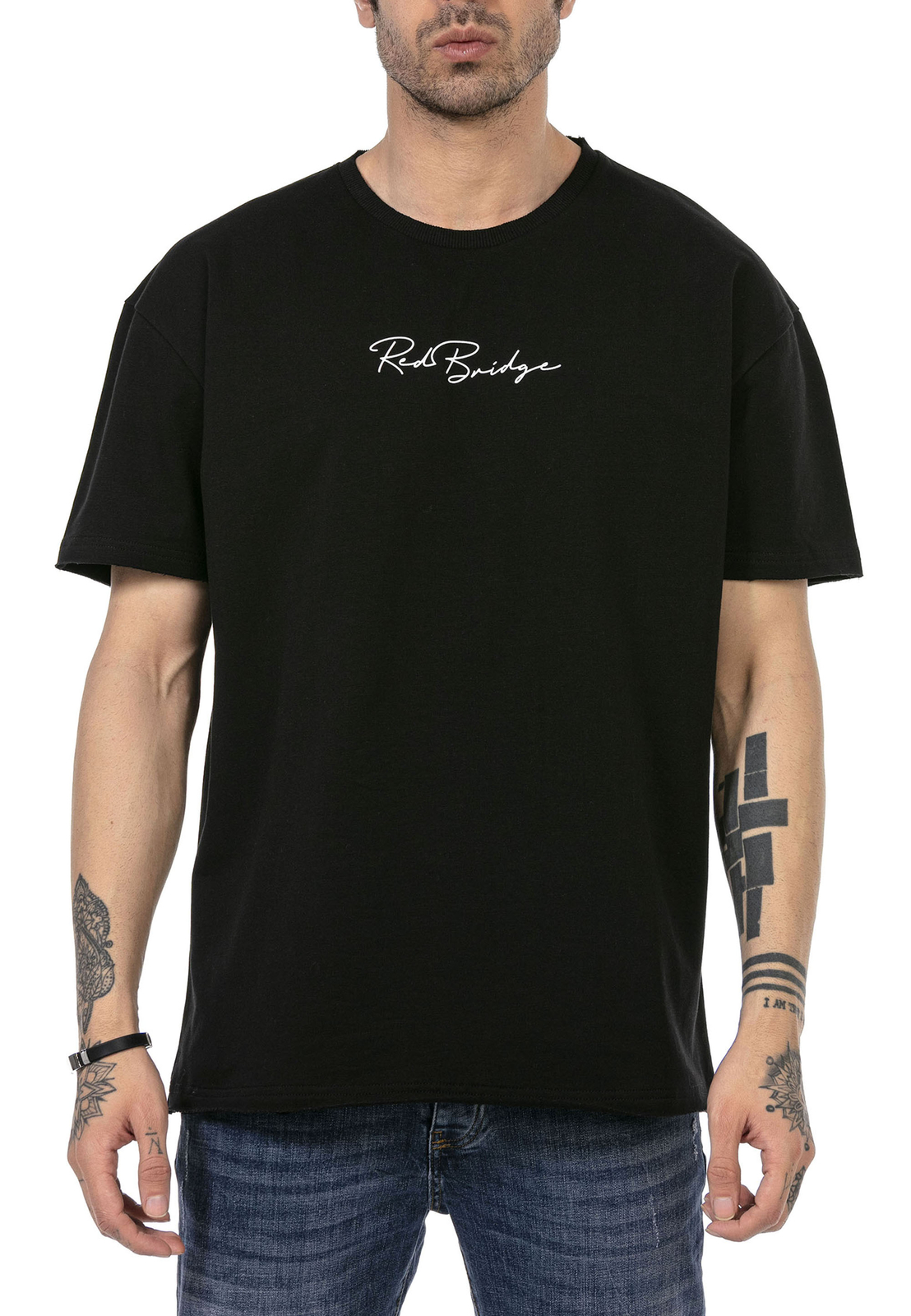 Redbridge Men's T-Shirt Oversized Wide Cut Basic Signature Front Logo gallery