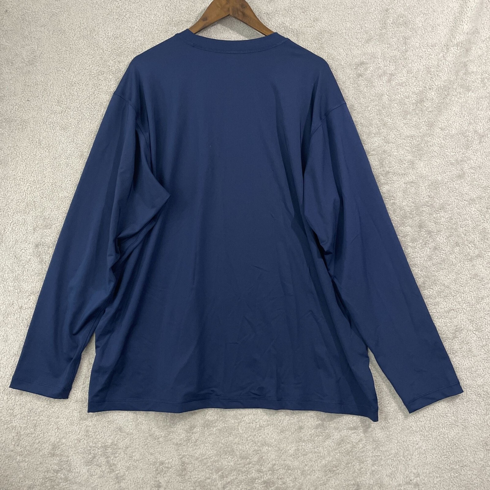 NWOT Lands End Mens XXL Long-Sleeve Navy Crewneck T-Shirt Nylon spandex gallery