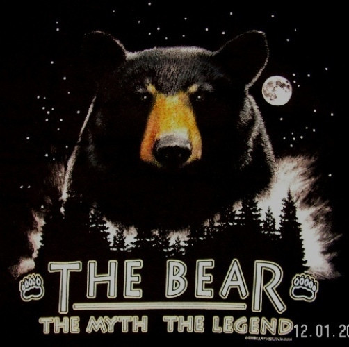 Bear T-shirt S M L NWT Wildlife Forest NEW Cotton Nature Black Legend Wilderness